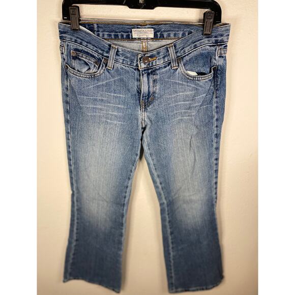 Vintage Y2K American Eagle Jeans Hipster Size 4P Size 4 Western Ultra Low Cut - Picture 5 of 8